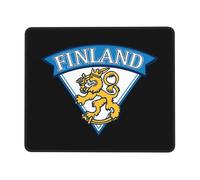 Finlandia-Bandera-Finlandés-Viaje-León- Alfombrilla De Escritorio Bordes Cosidos Alfombrilla De Ratón Lavable Mousepad para Oficina Ordenador Hogar 25X30Cm