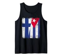 Finlandia Cuba Media Bandera Finlandesa Herencia Cubana Camiseta sin Mangas