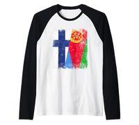 Finlandia Eritrea Media Bandera Patrimonio Eritrea Finlandesa Camiseta Manga Raglan