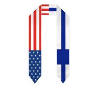 Finlandia Finlandés Finlandeses Bandera de América Estola/Chaleco/Bufanda/Banda Graduación Estudiante en el Extranjero Estudiantes de Estudios Internacionales 2026/2026 Chales Graduados Unisex Adulto