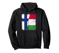 Finlandia, Italia, media bandera, acabado orgulloso, orgullo italiano Sudadera con Capucha