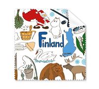 Finlandia paisaje Customs Landmark animales Nacional Bandera residente dieta ilustración patrón gafas paño de limpieza paño móvil limpiador de pantalla, 5 unidades