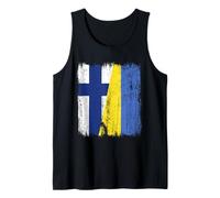 Finlandia Ucrania Media Bandera Finlandesa Ucrania Heritage Camiseta sin Mangas