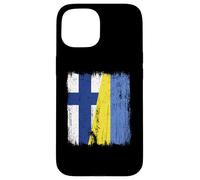 Finlandia Ucrania Media Bandera Finlandesa Ucrania Heritage Carcasa para iPhone 15