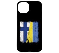 Finlandia Ucrania Media Bandera Finlandesa Ucrania Heritage Carcasa para iPhone 15 Plus