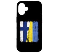 Finlandia Ucrania Media Bandera Finlandesa Ucrania Heritage Carcasa para iPhone 16