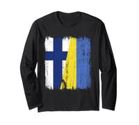 Finlandia Ucrania Media Bandera Finlandesa Ucrania Heritage Manga Larga