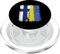 Finlandia Ucrania Media Bandera Finlandesa Ucrania Heritage PopSockets PopGrip para MagSafe
