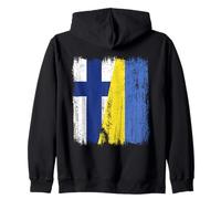 Finlandia Ucrania Media Bandera Finlandesa Ucrania Heritage Sudadera con Capucha