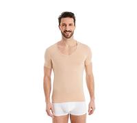 FINN Camiseta Funcional Hombre con Cuello en V - Camiseta Anti-Sudor con Inserciones contra Las Manchas de Sudor - Camiseta Interior de Manga Corta en Tejido Original Lenzing® Modal Nude XL