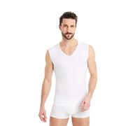 FINN Camiseta Interior Business Hombre sin Mangas con Cuello en V - Camiseta Interior de Tejido Original Lenzing® Modal - la Camiseta Debajo de Camisas y Trajes Blanco XL