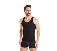 FINN Camiseta Reductora para Hombre con Efecto Vientre Plano - Camiseta Interior de compresión sin Mangas de algodón - Body Shaper para un Vientre más Plano - Ideal para ginecomastia Negro 4XL