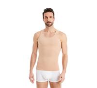 FINN Camiseta Reductora para Hombre con Efecto Vientre Plano - Camiseta Interior de compresión sin Mangas de algodón - Body Shaper para un Vientre más Plano - Ideal para ginecomastia Color Piel 5XL