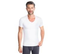 FINN Clean-Cut - Camiseta interior de manga corta para hombre, cuello en V, invisible, con acabado de corte láser, sin costuras, de Lenzing Modal original para camisa y traje, Blanco, XXL
