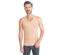 FINN Clean-Cut - Camiseta interior para hombre, sin mangas, cuello en V, invisible, con acabado de corte láser, sin costuras, de modal original de Lenzing, color carne, S