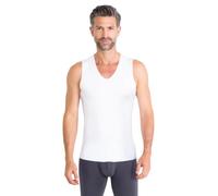 FINN Clean-Cut - Camiseta interior para hombre, sin mangas, cuello en V, invisible, con acabado de corte láser, sin costuras, de modal original de Lenzing, Blanco, XL