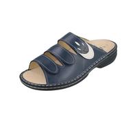 Finn Comfort Kos - Sandalias para mujer, color azul acero, piel lisa, azul, 39 EU Ancho