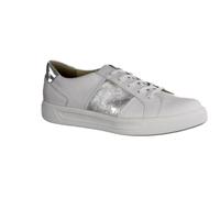 Finn Comfort Malita 2793-903094 - Zapatos bajos de piel lisa, color blanco con detalles plateados, plantilla intercambiable, color blanco, Blanco, 40.5 EU Ancho