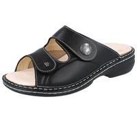 Finn Comfort Pantolette Sarezzo 5007-900931 - Zapatillas de piel lisa con inserto elástico, color negro, plantilla suave para cambiar, color negro, Negro , 38 EU Ancho