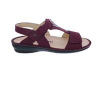 Finn Comfort Sandalia Calvia 2807-007527, Rojo Oscuro, Piel Nobuk Con Acrílica