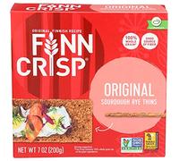 Finn Crisp Tostadas finas de centeno con masa madre, pan crujiente original, cajas de 198 g (paquete de 9)