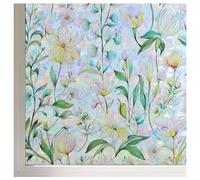 FINNEZ Vinilos para Ventana Anti UV Efecto Arco Iris Película Electrostática para Ventanas, No Adhesiva, Decorativa para Casa Oficina Dormitorio Cocina, 60 x 400 CM