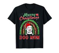 Finnish Lapphund Christmas Santa Hat Dog Mom Boho Rainbow Camiseta