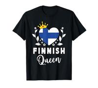 Finnish Queen Finland Flag Proud Finnish Woman Camiseta