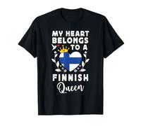 Finnish Queen Finnish Wife Girlfriend Finland Flag Camiseta