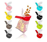 Fino Casa Juego de 8 clips de cierre originales con escurridor, clip de cocina, clips para bolsas, dispensador de aperitivos, clips frescos, clip para bolsas, cierre de clip, clipper para bolsas