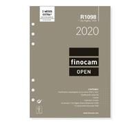 Finocam 711680020 - Recambio Anual (Enero 2020 - Diciembre 2020), 1 día página Open R1098 español, 22.5 x 16 cm