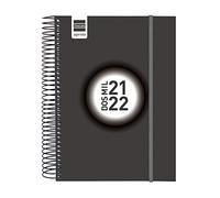 Finocam Agenda 2021 2022 1 Día página Septiembre 2021, Agosto 2022 12 meses E10, Espir Label Negro Español, E10-155x212 (mediano)