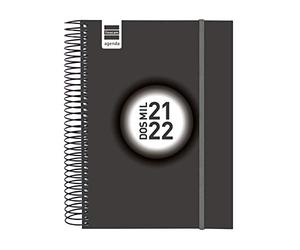 Finocam Agenda 2021 2022 1 Día página Septiembre 2021, Agosto 2022 12 meses Espir Label Negro Catalán, E10-155x212 (mediano)