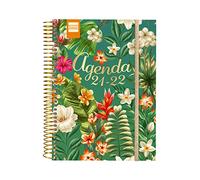 Finocam Agenda 2021 2022 1 Día página Septiembre 2021, Junio 2022 10 meses y Julio/Agosto resumidos 4º, 155x212 Secundaria Tropical Español
