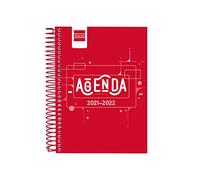 Finocam Agenda 2021 2022 1 Día página Septiembre 2021, Junio 2022 10 meses y Julio/Agosto resumidos 8º, 120x162 Cool Rojo Español