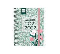 Finocam Agenda 2021 2022 1 Día página Septiembre 2021, Junio 2022 10 meses y Julio/Agosto resumidos 8º, 120x164 Secundaria Floral Euskera