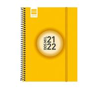 Finocam Agenda 2021 2022 Semana vista apaisada Septiembre 2021, Agosto 2022 12 meses E10, 155x212 Espir Color Amarillo Catalán