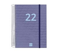 Finocam - Agenda 2022 1 Día Página, de Enero 2022 a Diciembre 2022 (12 meses) E10-155x212 mm Espiral Year Azul Euskera