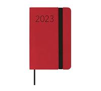Finocam Agenda 2023 Flexi Lisa Semana Vista Horizontal Enero 2023, Diciembre 2023, 12 meses, Catalán, Color Rojo, Mini, F2, 82 x 127 mm