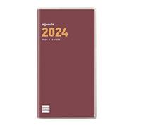 Finocam - Agenda 2024 Plana Cóctel Mes Vista Enero 2024 - Diciembre 2024 (12 meses) Burdeos Español