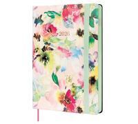 Finocam - Agenda 2026 1 Día Página | Enero - Diciembre (12 meses) | Agenda A5 con goma elástica y cinta punto | Tapa Blanda Flexi Joy - Bloom - Catalán
