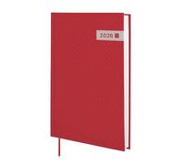 Finocam - Agenda 2026 1 Día Página | Enero - Diciembre (12 meses) | Agenda Anual 2026 con cinta punto | Tapa Dura Porto - Rojo - Internacional