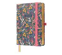 Finocam - Agenda 2026 1 Día Página | Enero - Diciembre (12 meses) | Agenda Anual 2026 con goma elástica y 3 cintas punto | Tapa Dura Minimal Design - Flora - Español