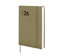 Finocam - Agenda 2026 1 Día Página | Enero - Diciembre (12 meses) | Agenda Anual 2026 con goma elástica y cinta punto| Tapa Blanda Mara - Verde - Español