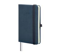 Finocam - Agenda 2026 Semana Vista Horizontal | Enero - Diciembre (12 meses) | Agenda Anual 2026 con goma elástica y 2 cintas punto | Tapa Dura Minimal Textura - Azul - Español