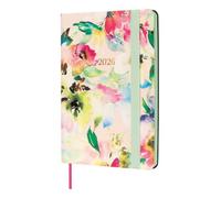 Finocam - Agenda 2026 Semana Vista Horizontal | Enero - Diciembre (12 meses) | Agenda Anual 2026 con goma elástica y cinta punto | Tapa Blanda Flexi Joy - Bloom - Español