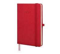 Finocam - Agenda 2026 Semana Vista Horizontal | Enero - Diciembre (12 meses) | Agenda Anual 2026 con goma elástica y 2 cintas punto | Tapa Dura Minimal Textura - Rojo - Español