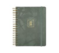 Finocam - Agenda 2026 Semana Vista Horizontal | Enero - Diciembre (12 meses) | Agenda Anual 2026 con goma elástica | Espiral Doble Tapa Dura Optimal - Emma - Internacional