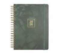 Finocam - Agenda 2026 Semana Vista Horizontal | Enero - Diciembre (12 meses) | Agenda B5 Anual 2026 con goma elástica | Espiral Doble Tapa Dura Optimal - Emma - Internacional