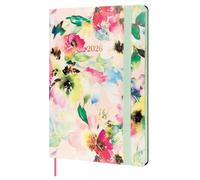 Finocam - Agenda 2026 Semana Vista Vertical | Enero - Diciembre (12 meses) | Agenda A5 con goma elástica y cinta punto | Tapa Blanda Flexi Joy - Bloom - Español